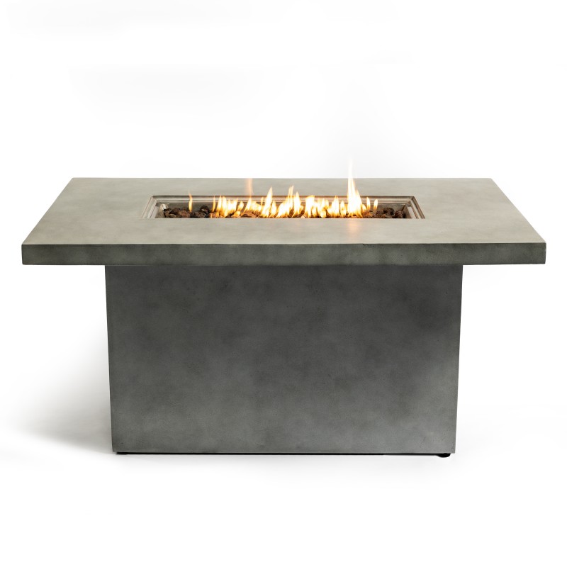 Modern Rectangle Fire Pit Table with Propane Tank Concealment – warmgarden